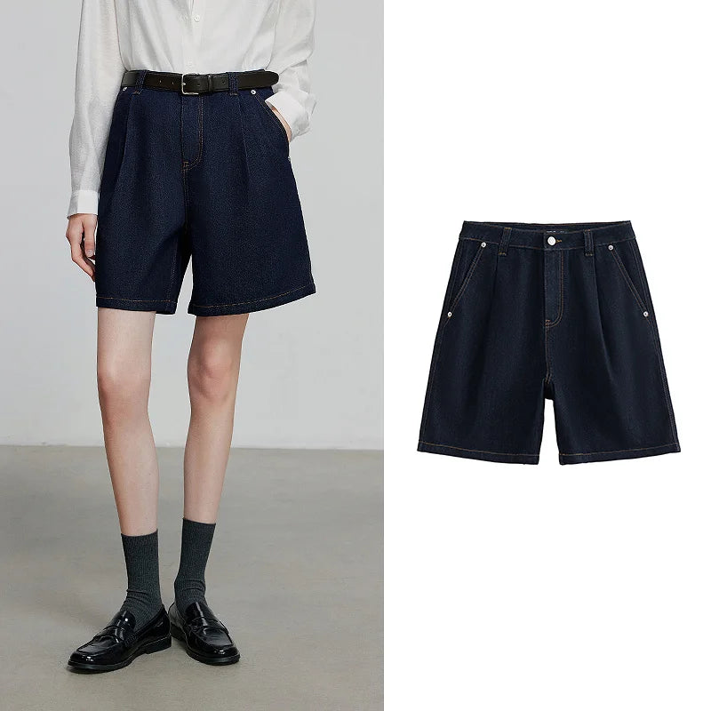 Shorts Jeans Feminino Cintura Baixa com Elastano
