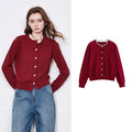 Cardigan Vermelho Bicolor com Botões