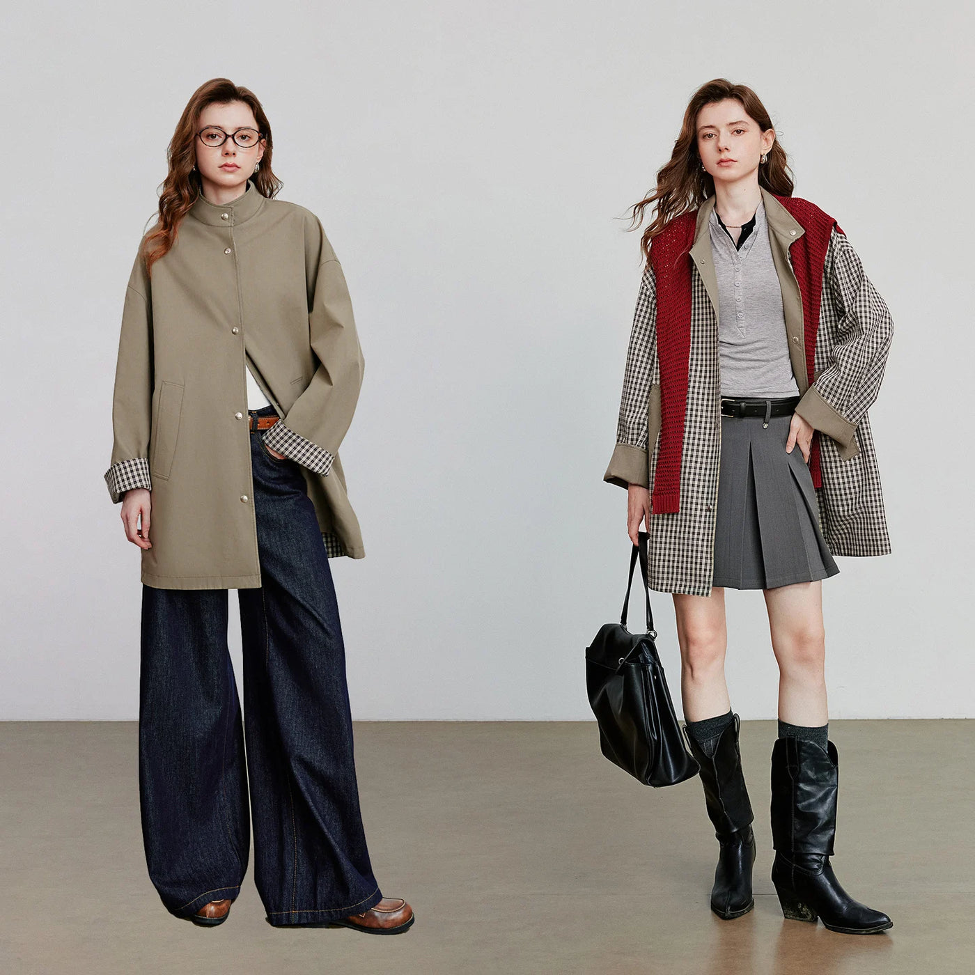 Trench Coat Feminino Midi de Liocel e Algodão