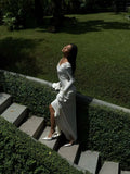 Elegant Curvy White Long Sleeve Dress Women's Sexy V Neck Lace Backless Maxi Dresses Winter Autumn Evening Female Clothing 2026