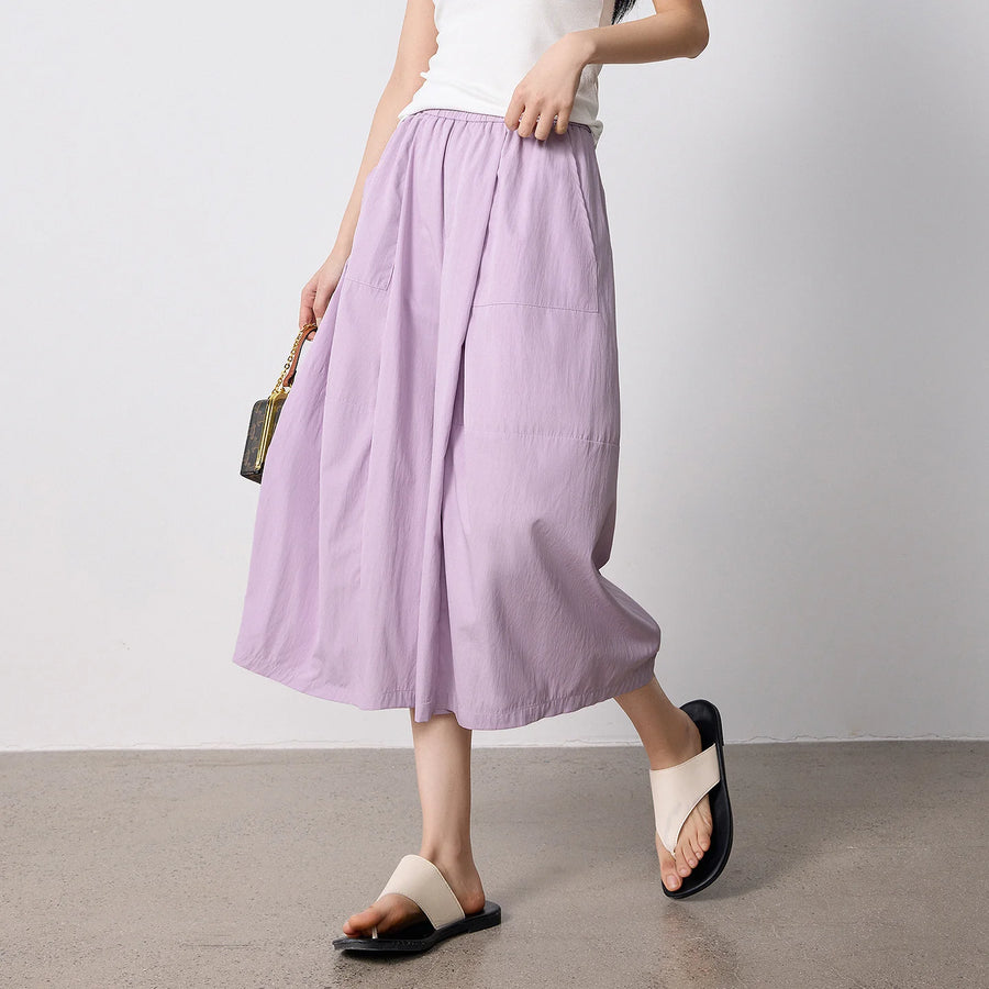 Calça Wide Leg Feminina Cropped com Fenda e Textura