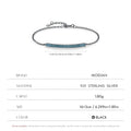 MODIAN 925 Sterling Silver Retro Synthetic Turquoise Bracelet Punk Black Simple Link Chain Bracelets For Women Fine Jewelry
