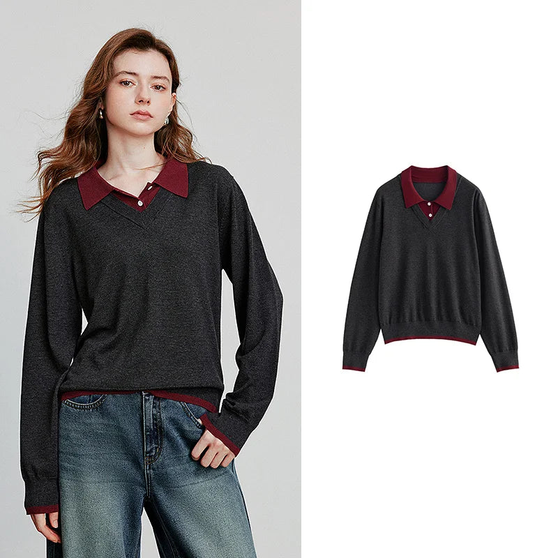Blusa de Tricô com Liocel e Efeito Camisaria