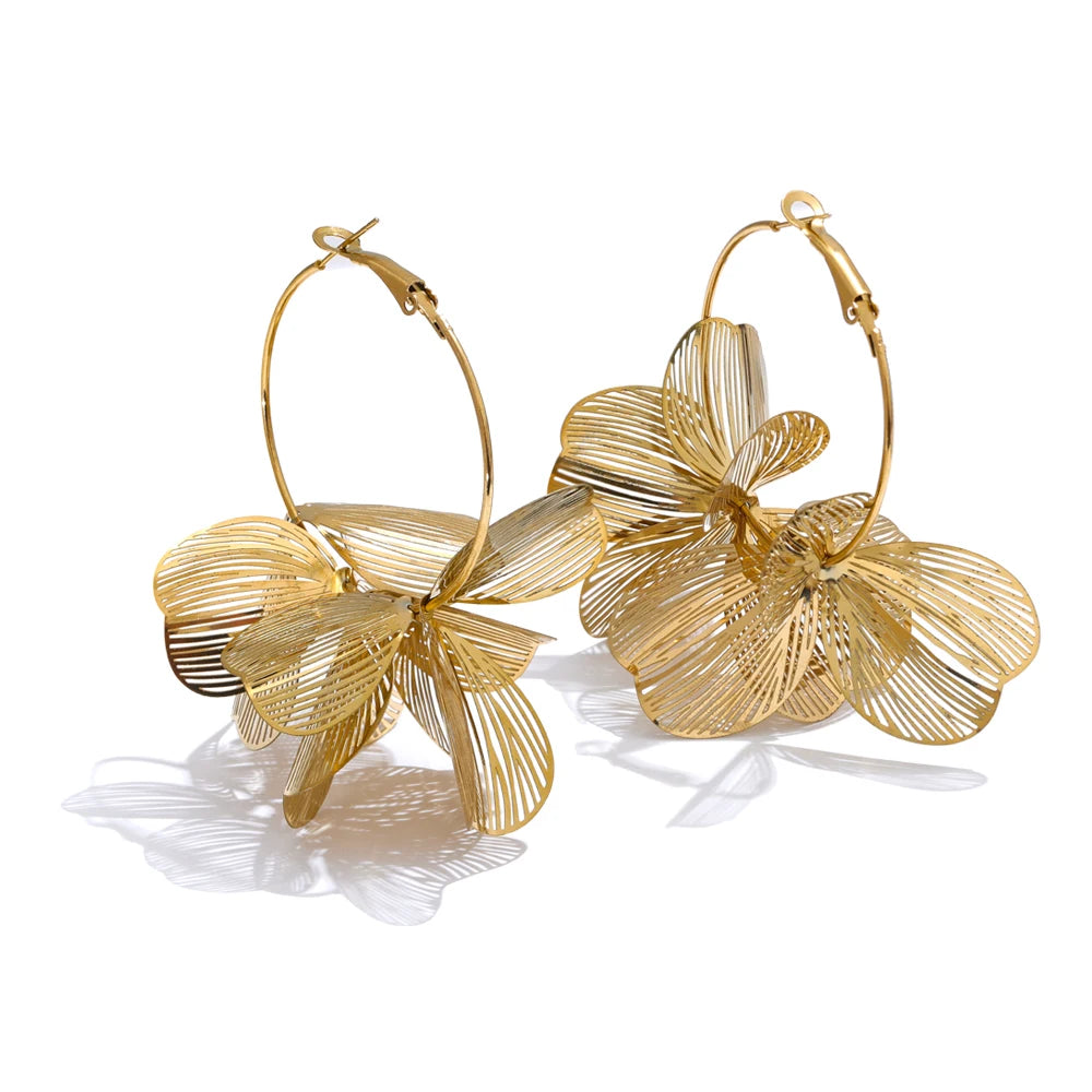 Brinco de Argola Flor Maxi