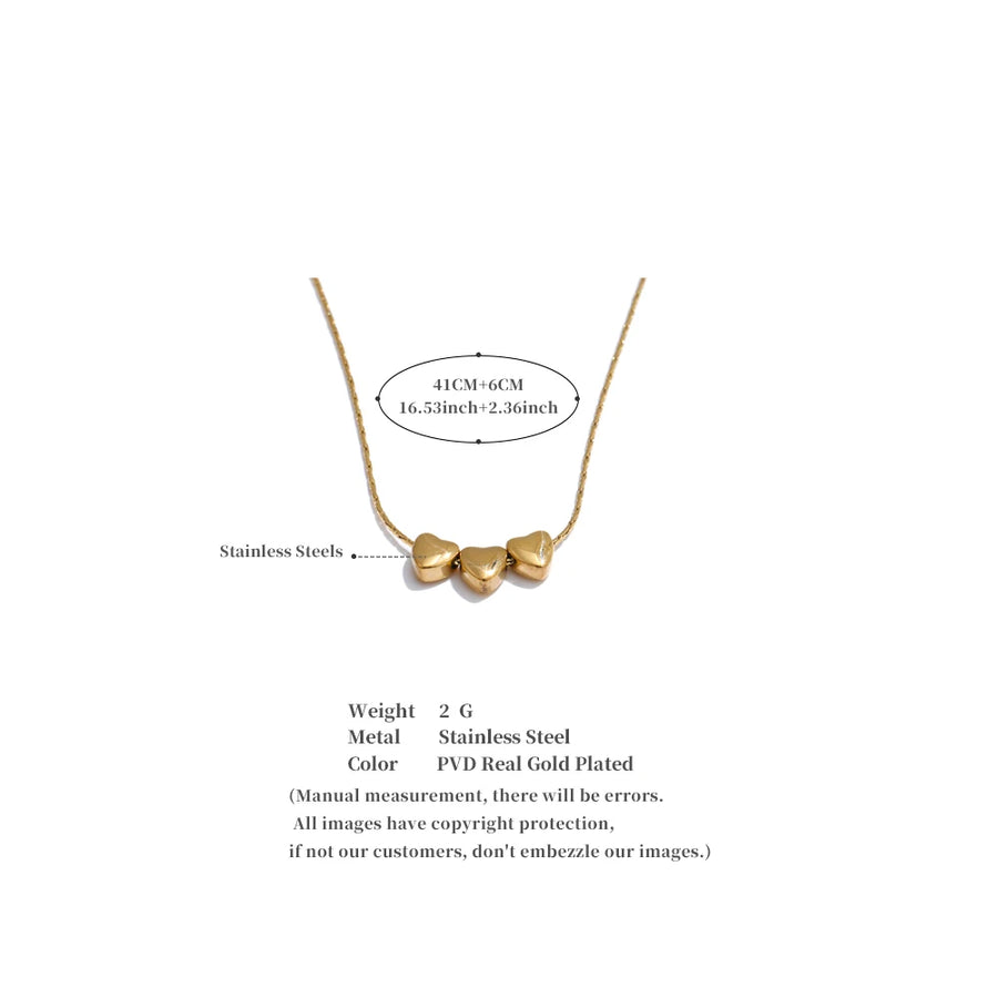 Yhpup 316L Stainless Steel Smooth Metal Heart Love Pendant Necklace Waterproof Attractive Collar Jewelry Accessories