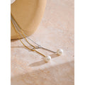Colar Feminino Gota com Pérola em Aço Inoxidável