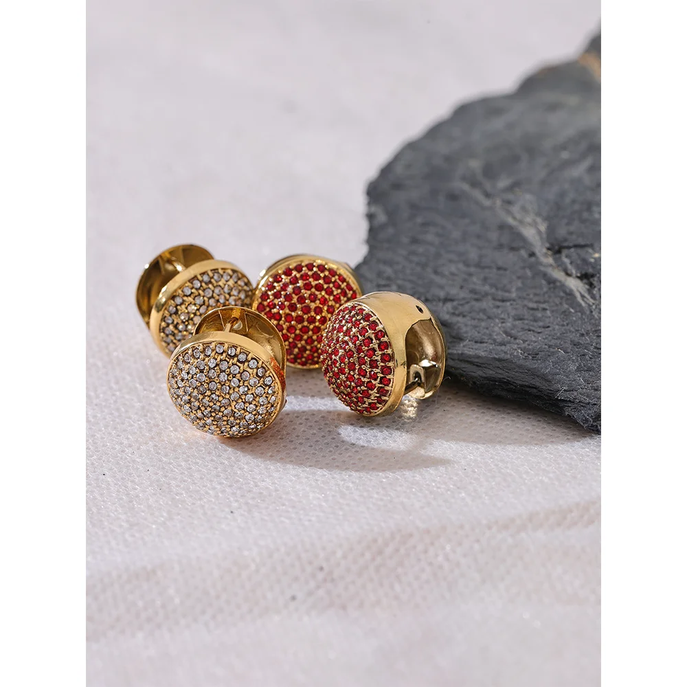 Brinco de Argola Redonda com Zircônias Coloridas