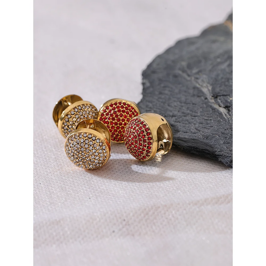 Brinco de Argola Redonda com Zircônias Coloridas