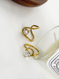 Anel Gota e Círculo com Zircônia e Banho Ouro 18K