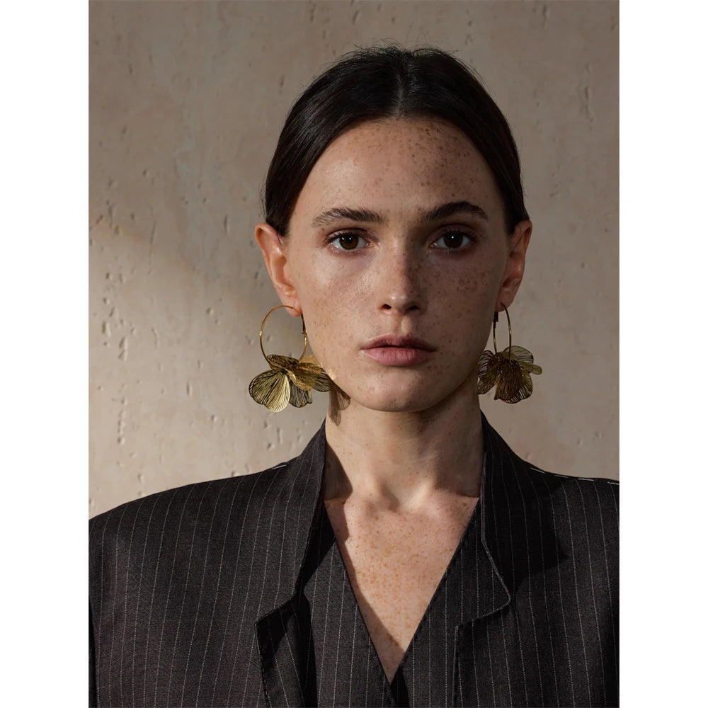 Brinco de Argola Flor Maxi