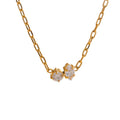 Yhpup Delicate Shiny Cubic Zirconia Pendant Necklace Temperament Stainless Steel Collarbone Chain Premium Jewelry New YH2300A