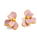 Brinco Flor de Pétalas Esmaltadas