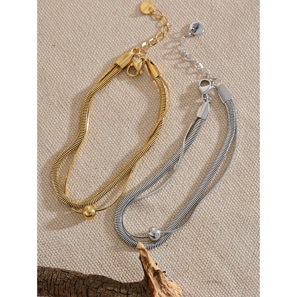 Colar Feminino de Camadas Gota em Aço Inoxidável 10