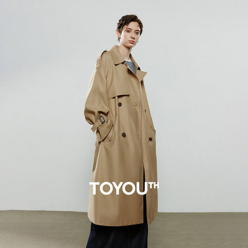 Trench Coat Feminino Midi com Abotoamento Duplo