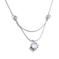 Colar Feminino de Camadas Gota com Zircônia em Aço Inoxidável 6 YH172A Steel