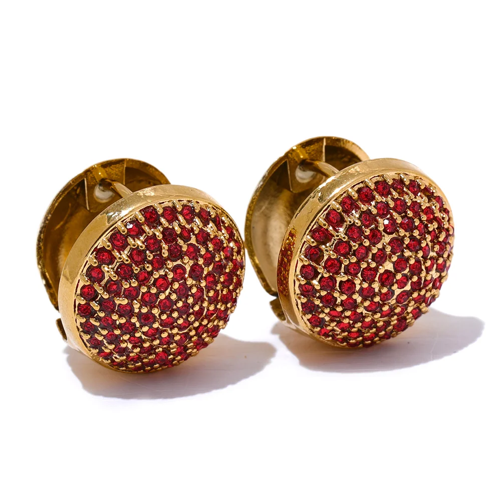 Brinco de Argola Redonda com Zircônias Coloridas