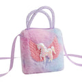 Pequena Bolsa Infantil Unicórdio Super Fofa de Pelúcia Roxo