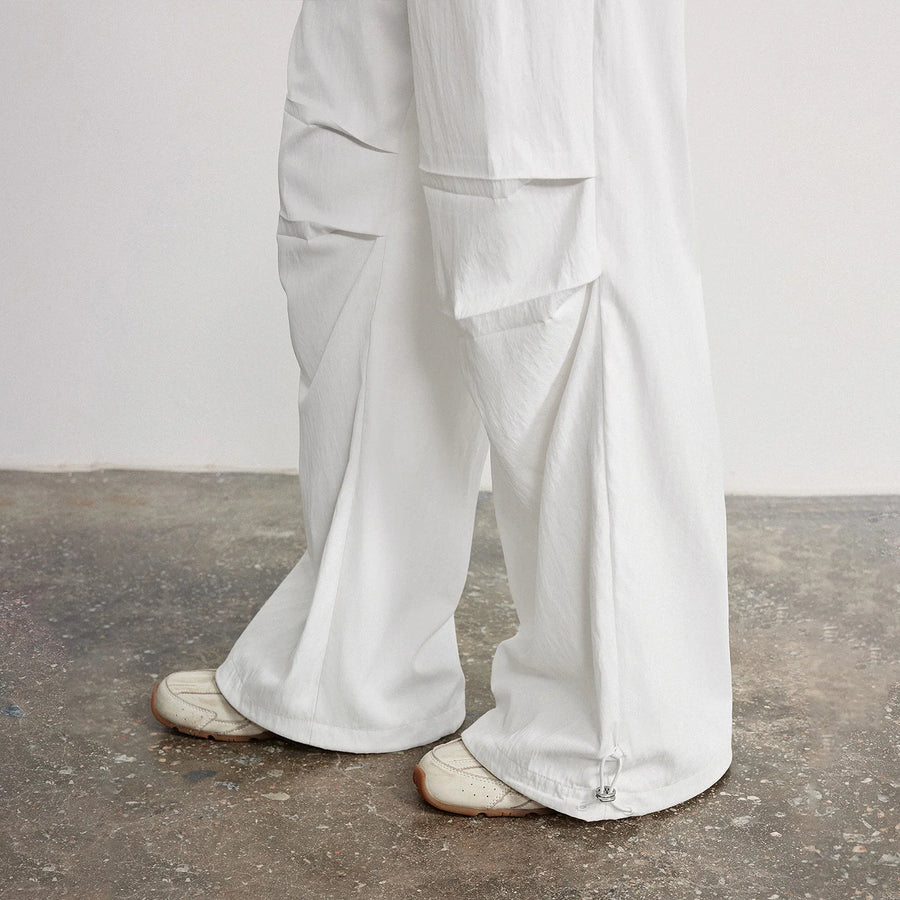 Calça Cargo Feminina Wide Leg Cintura Alta