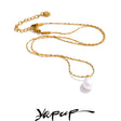 Colar Feminino Gota com Pérola em Aço Inoxidável 9