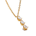 Colar Feminino Gota com Zircônia em Aço Inoxidável 2 Ouro