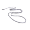 Yhpup Luxury Shiny Cubic Zirconia Chain Necklace Delicate Stainless Steel High Quality Premium Jewelry Accessories YH5309A Platinum