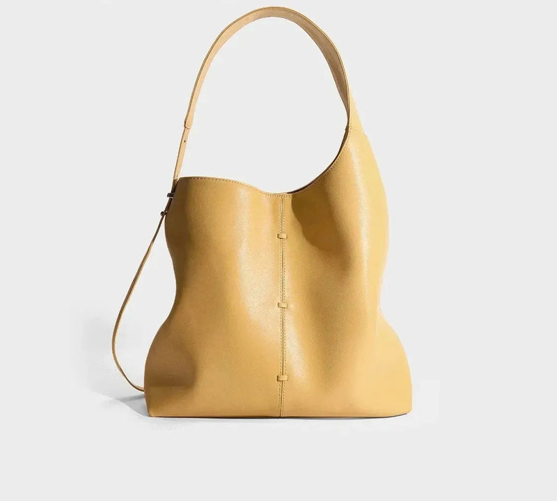 Bolsa feminina de couro legítimo grande capacidade ombro e sacola luxo