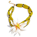 Yhpup Waterproof Trendy Petal Flower Handmade Necklace Bracelet Earrings Ring Fashion Stainless Steel PVD Plated Popular Jewelry YH847A Necklace