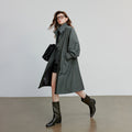 Trench Coat Feminino Midi Leve Estilo Barn com Gola Alta