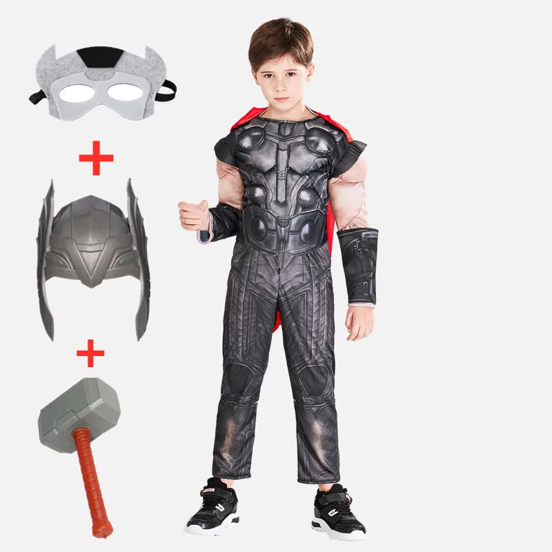 Kit Infantil completo Fantasia mais acessórios do Thor Filmes Vingadores L (10-12 Anos)