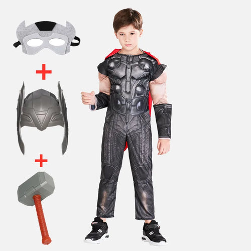 Kit Infantil completo Fantasia mais acessórios do Thor Filmes Vingadores L (10-12 Anos)