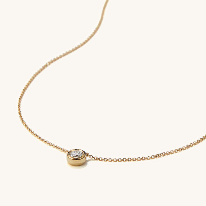 Colar Solitaire Diamond - Gold