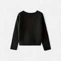 Suéter Feminino Tricotado de Inverno Off-Shoulder Preto