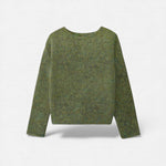 Suéter Feminino Tricotado de Inverno Off-Shoulder Verde Oliva