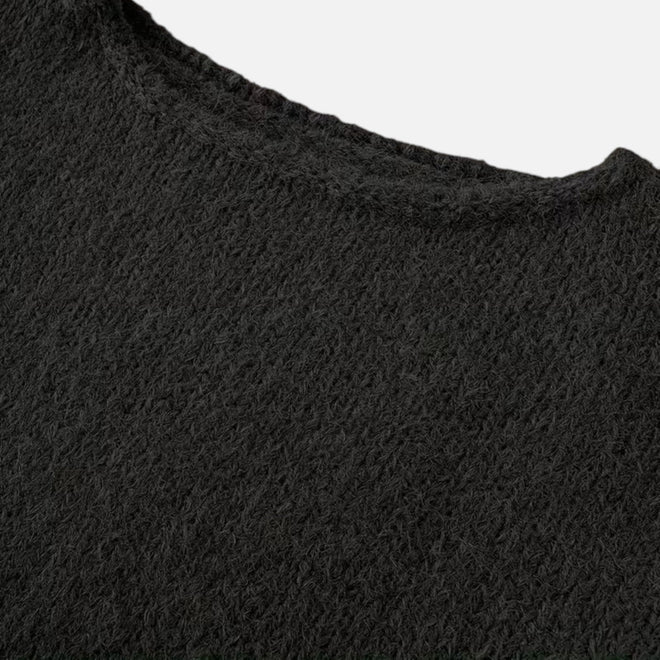 Suéter Feminino Tricotado de Inverno Off-Shoulder