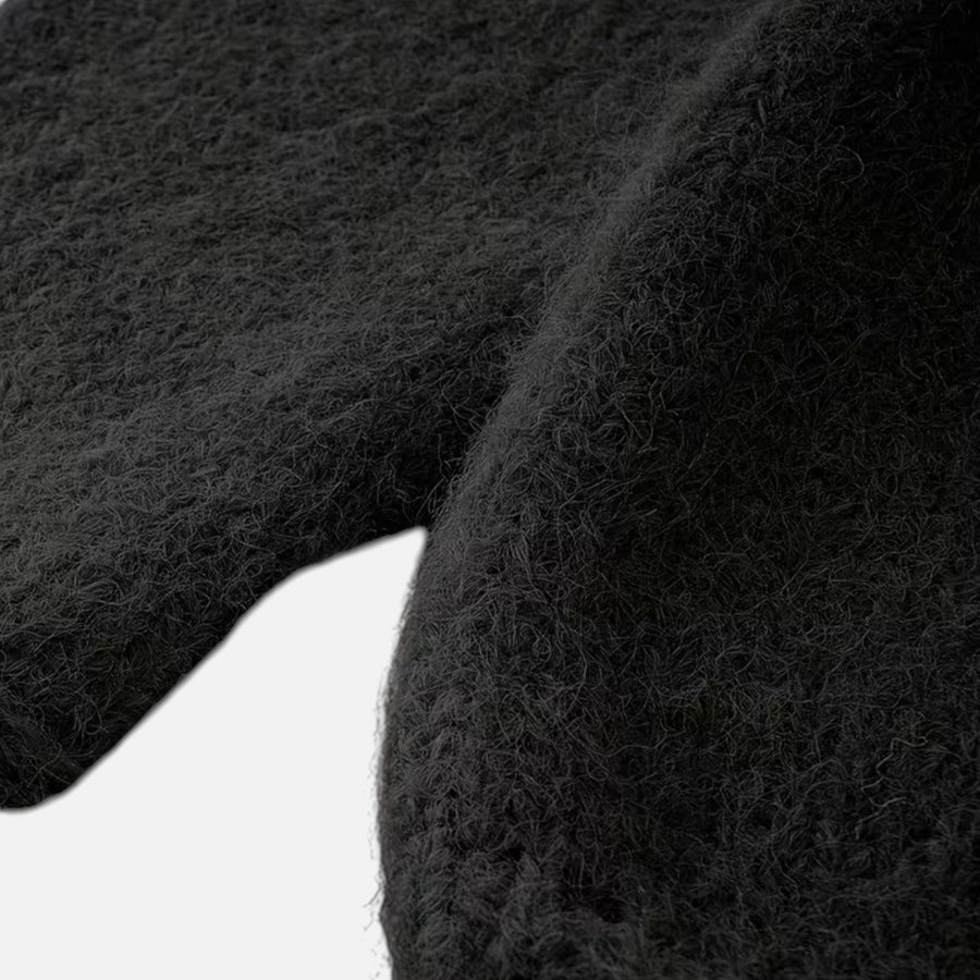 Suéter Feminino Tricotado de Inverno Off-Shoulder