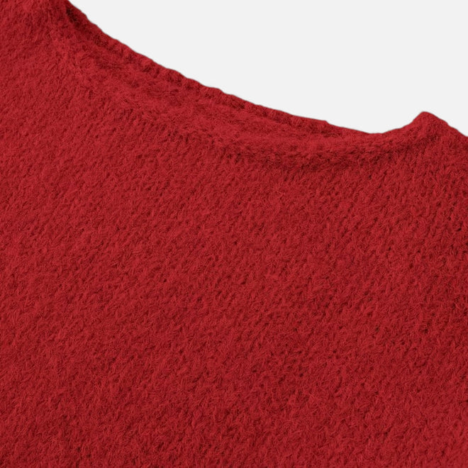 Suéter Feminino Tricotado de Inverno Off-Shoulder