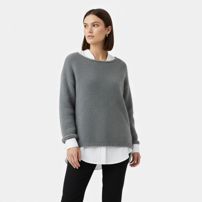 Suéter Feminino Tricotado de Inverno Off-Shoulder