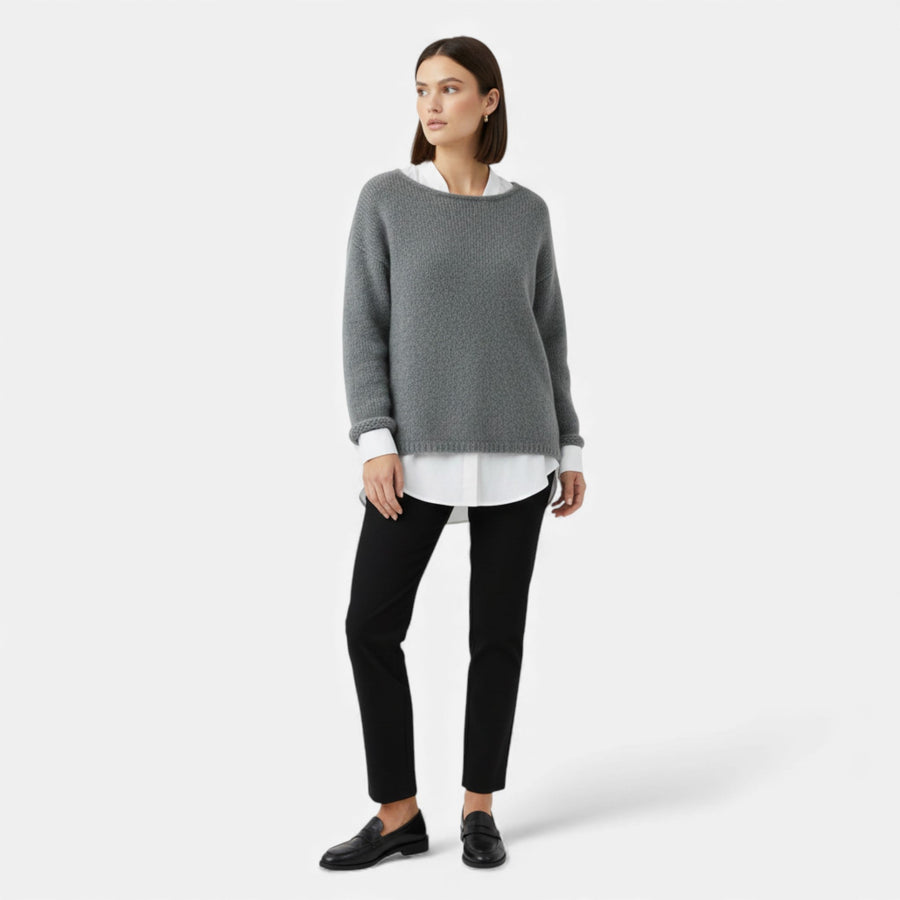 Suéter Feminino Tricotado de Inverno Off-Shoulder