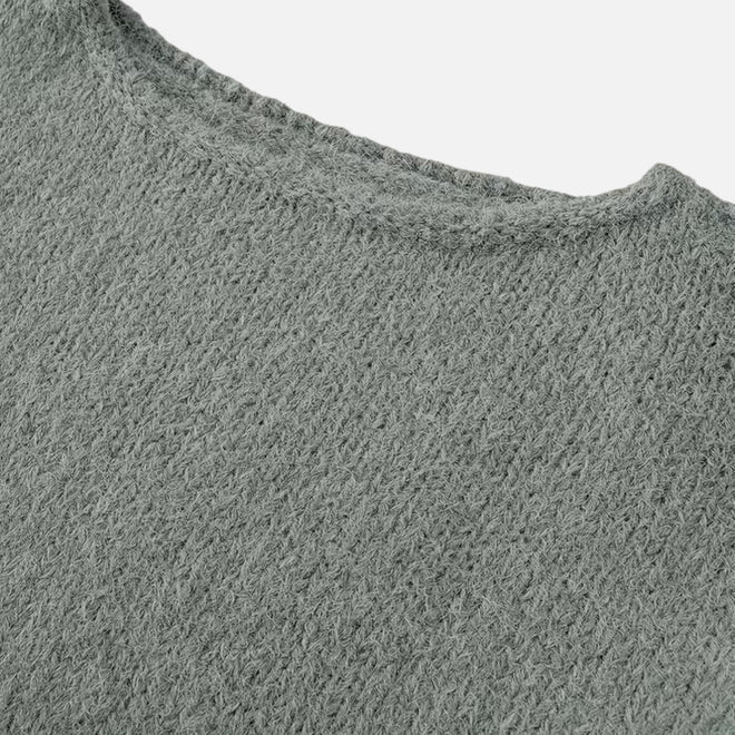 Suéter Feminino Tricotado de Inverno Off-Shoulder