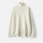 Suéter Feminino de Cashmere com Gola Alta - Elegância e Conforto Branco