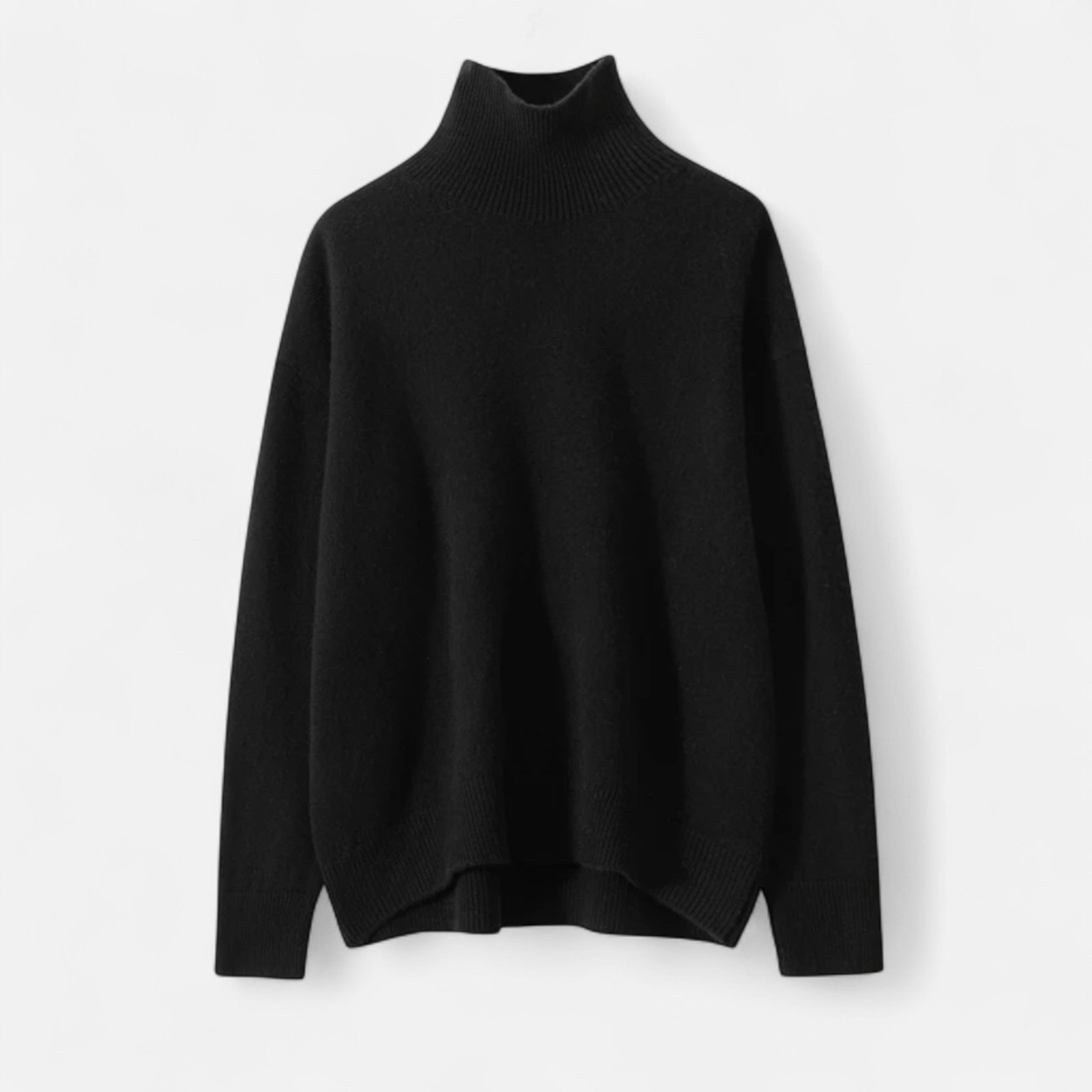 Suéter Feminino de Cashmere com Gola Alta - Elegância e Conforto Preto