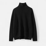 Suéter Feminino de Cashmere com Gola Alta - Elegância e Conforto Preto