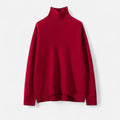 Suéter Feminino de Cashmere com Gola Alta - Elegância e Conforto Vermelho