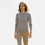 Suéter Feminino de Lã Merino com Gola Redonda