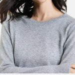 Suéter Feminino de Lã Merino com Gola Redonda