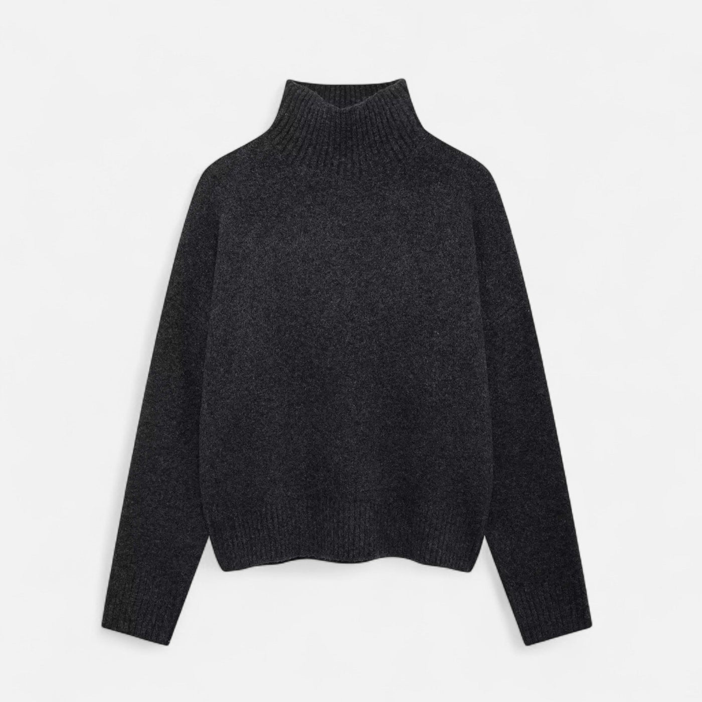 Suéter Vintage Feminino de Gola Alta – Clássico Calor de Inverno Preto