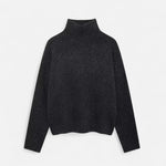 Suéter Vintage Feminino de Gola Alta – Clássico Calor de Inverno Preto