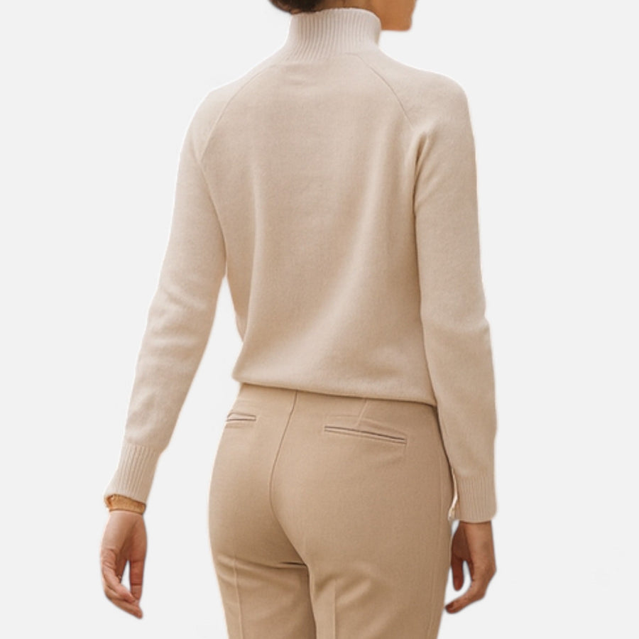Suéter de Lã Merino e Cashmere com Gola Alta para Mulheres