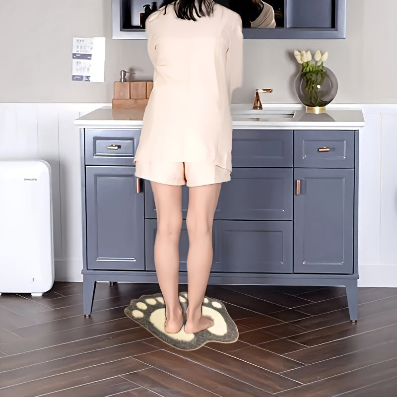 Tapete Antiderrapante em Forma de Pé – Conforto e Segurança para o Banheiro