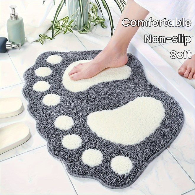Tapete Antiderrapante em Forma de Pé – Conforto e Segurança para o Banheiro